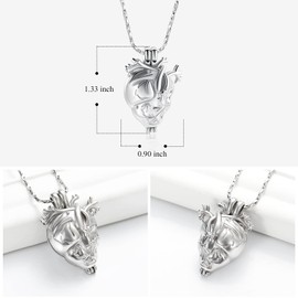 QGJNSGC Cremation Jewelry Heart Urn Necklace for Ashes Stainless Steel Ashes Pendant Keepsake Memorial Urn Jewelry for Women Men (steel)