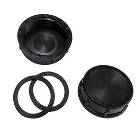 Qrity Pack of 2 Kitchen Sink Drain Pipe Sealing Cap Internal Thread 39 mm Pipe Cap for Sealing Connections and Pipe Ends, Black