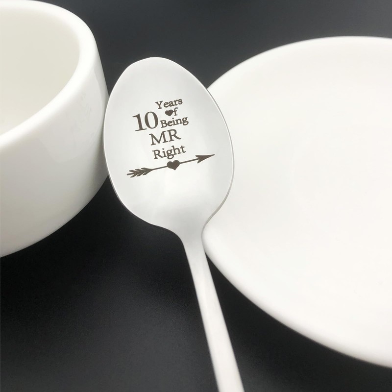 10 Year Anniversary Spoon Gifts for Couple Boyfriend Girlfriend 10th