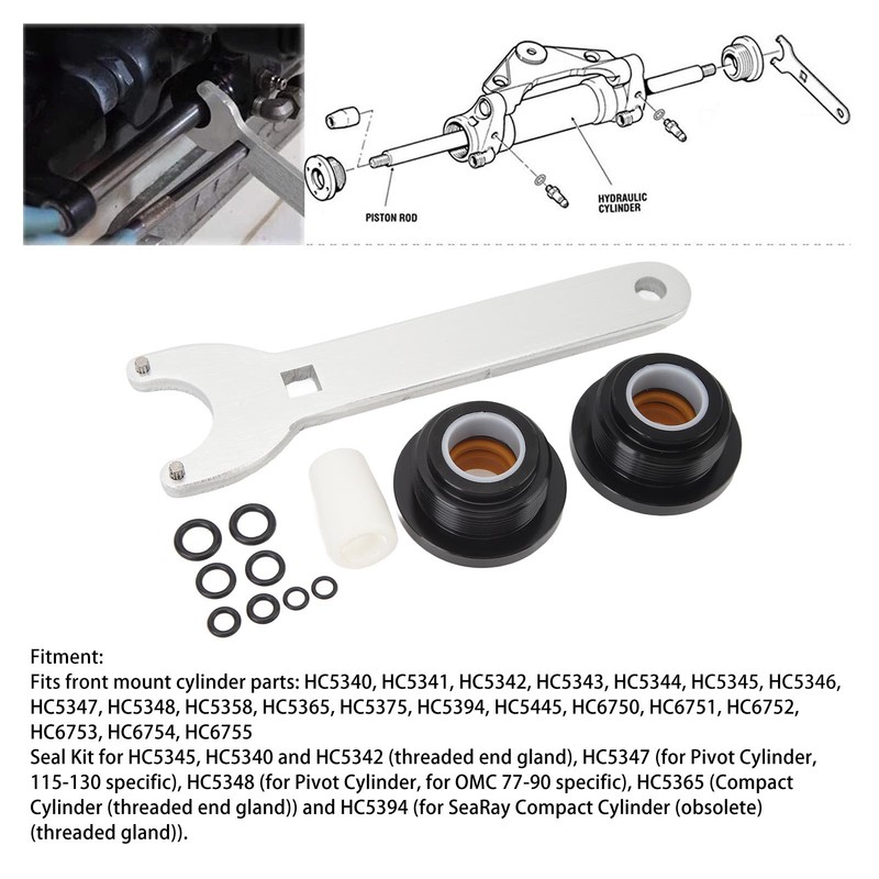 Front Mount Hydraulic Steering Cylinder Seal Kit High Performance for