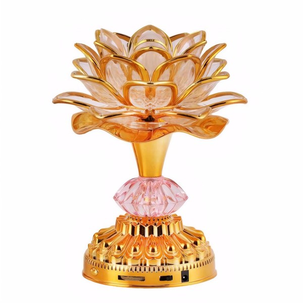 Omeet Omeet Colorful LED Lotus Buddhist Lamp, Built 13 Buddhist