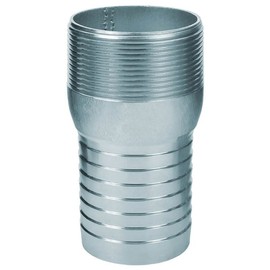 Gloxco Combination (KC) Nipple Fitting, 4" Hose Shank x 4" Male NPT, Zinc Plated Steel (KCN-400-NPT-GS)