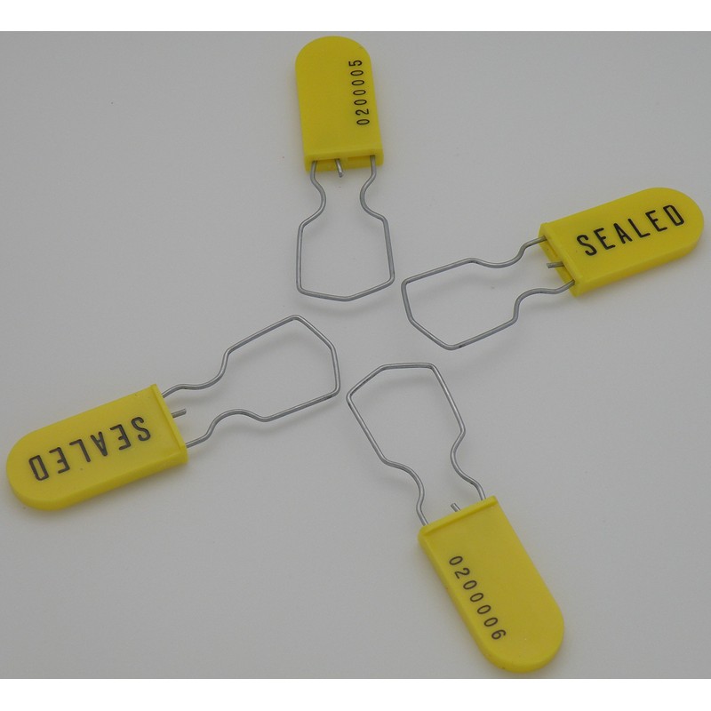 Plastic Padlock Security Seal with Large Shackle Metal Wire (Yellow,