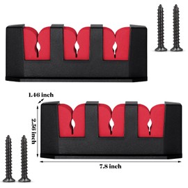 Sratte 4 Pcs Fishing Rod Holder for Boat Wall Mount Fishing Rod Rack 3 Rod Red Horizontal Rod Holder EVA Foam Garage Fishing Pole Holder Fishmen Gifts Boat Accessories, 7.8 Inch