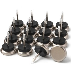 Dia Nail On Furniture Glides for Chairs, Tables - Furnigear Nickel Base Cushioned Furniture Nails - Allowing Chairs to Glide Effortlessly Over Carpet Floors (1-1/4", 16 Pack-Gray)