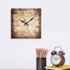 ArtSocket Wooden Wall Clock Silent Non-Ticking, Brown Grain Cracked Ancient