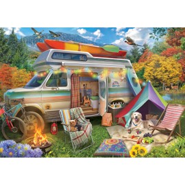 Ceaco - Large Piece Jigsaw Puzzle - Eduard - Camper Holiday - Relaxing and Fun Activity for Adults