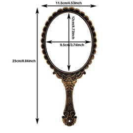 Weahre Hand Mirror Makeup Mirrors Handheld Decorative Personal Vintage Cosmetic Travel Mirrors (Copper)