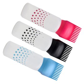FRCOLOR Hair Containers Set 3pcs Refillable Hair Dye Bottles with Comb Shampoo Bottles for Salon Barbershop