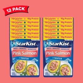 StarKist Wild Pink Salmon - Boneless, Skinless - 2.6 oz Pouch (Pack of 12)