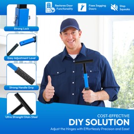 4 in 1 Professional Door Hinge Adjustment Tool Kit for Gap Adjustment with a Strong Non-Slip Rubber Grip – Heavy Duty Carbon Steel Portable Door Gap Adjustment Wrench Set for Flexible Fitting