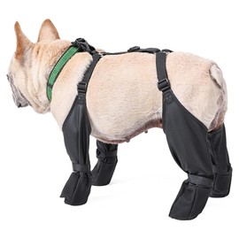 Xiuganpo Hunde-Hosenträgerstiefel, Hundepfoten-Stiefel-Leggings Verstellbare wasserdichte Hundestiefel Niedliche Hundepfotenschutz-Leggings, rutschfest für Kleine Mittelgroße Hunde (S)
