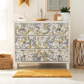 Heroad Yellow Boho Wallpaper Thickened Wallpaper Peel and Stick Wallpaper for Walls Waterproof Contact Paper Decorative Paper Flowers Retro Wallpaper Modern Self Adhesive Wall Paper Vinyl 15.5"x78.7"