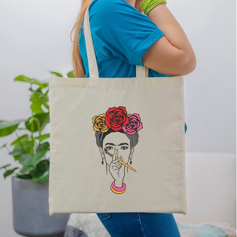 rainUP Tote Bag Frida Organic Cotton Painting, beige