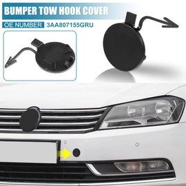 X AUTOHAUX Car Front Bumper Tow Hook Cover 3AA807155GRU for Volkswagen Passat B7 2010-2015 Tow Hook Eye Lid Cover Trailer Cap White