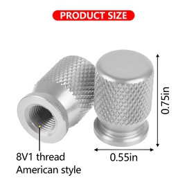 Mandark 8PCS Car Tire Valve Stem Caps, Premium Aluminum Vehicle Air Stem Covers, Corrosion Resistant Leakproof Auto Wheel Tire Valve Cap Accessories, Universal for SUV, Truck, RV（Silver）