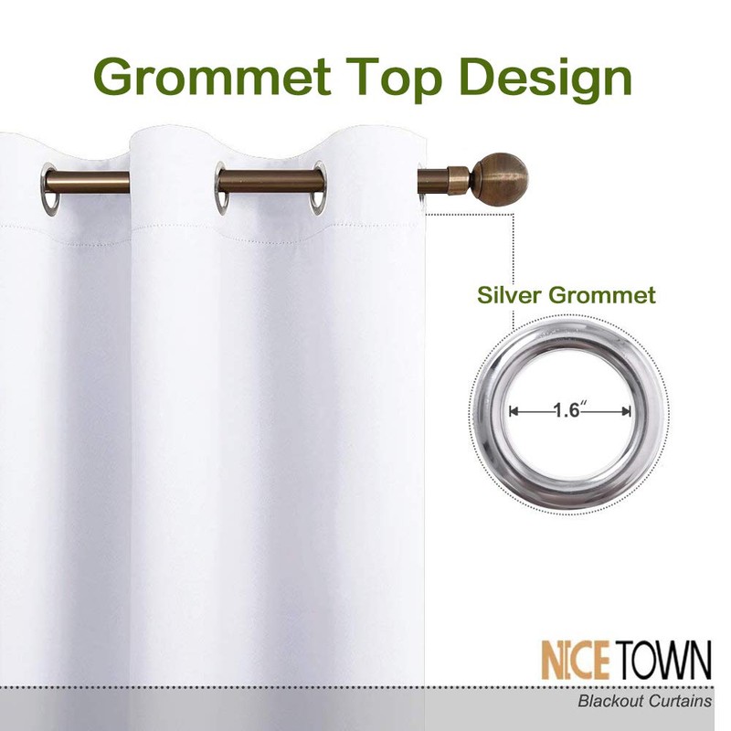 NICETOWN 50% Blackout Valances with Grommet - Thermal Insulated Short