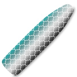 Extra Thick Ironing Board Cover and Pad, Retro Teal Moroccan Geometric 15x54 Ironing Board Cover, Resist Scorching and Staining,Elastic Edges,Modern Abstract Art