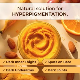 Glo Melanin Turmeric Brightening Scrub for Hyperpigmentation and Exfoliation, w/ Sea Salt & Vitamin E, 200ml:_Three Month Supply