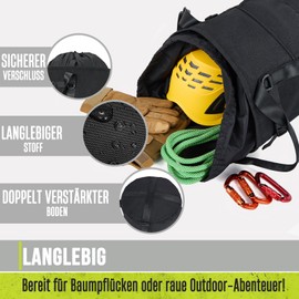 Arborist Rope Bag, 35L Tree Climbing Rope Bag, Tree Care Equipment Bucket Backpack, Arborist Tree Climbing Equipment with Side Pockets, Robust Rock Climbing Backpack, Climbing Equipment for Trees