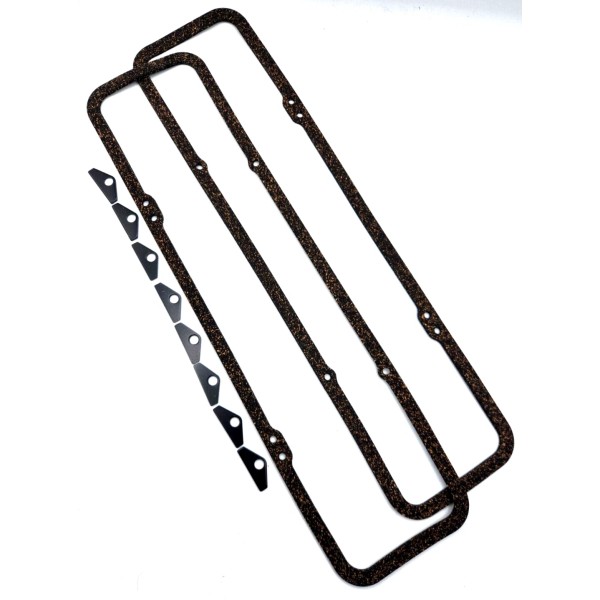 Unbranded SB Chevy Cork Valve Cover Gaskets With Black Spreader