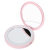 LED Compact Mirror Round Shape 3X Magnification Rechargeable Double Sided