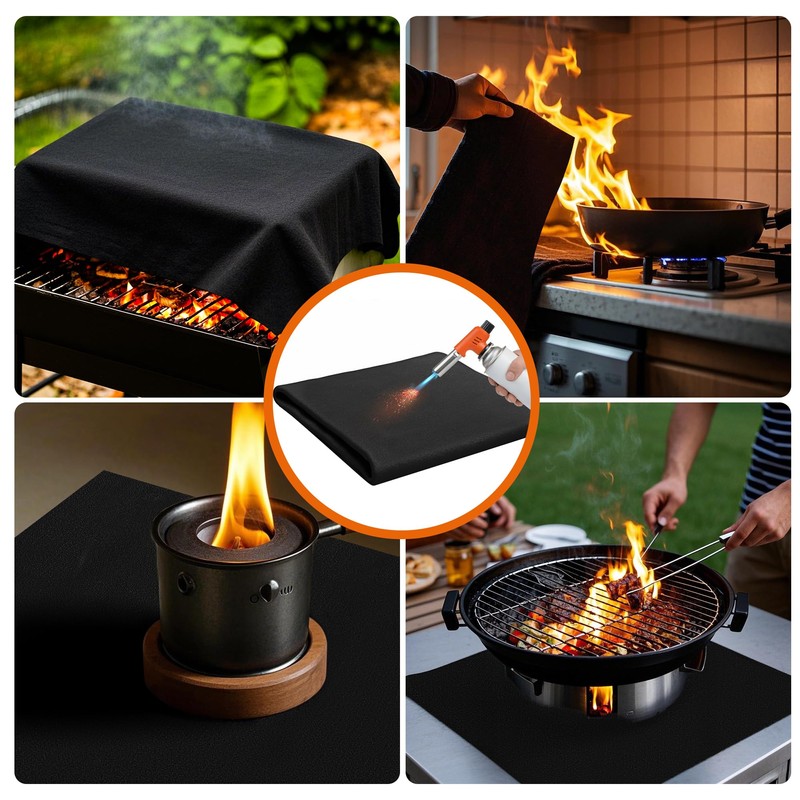 Carbon Felt Welding Blanket, Protective Blanket 1m x 1m Flame