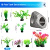 ZHABAYEN 10PCS Fish Tank Decorations Aquarium Plants with Ceramic Cave