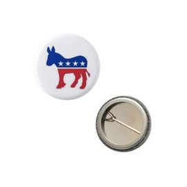 Donkey Democrat Patriotic Political Democratic Propaganda Pin 1” Round Circle Shape Metal Button Pin Badge Pinback 1 inch Pin 25 mm 2.5 cm