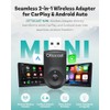 OTTOCAST Mini 2025 Adaptador automatico inalámbrico CarPlay/Android 2 en 1,WiFi