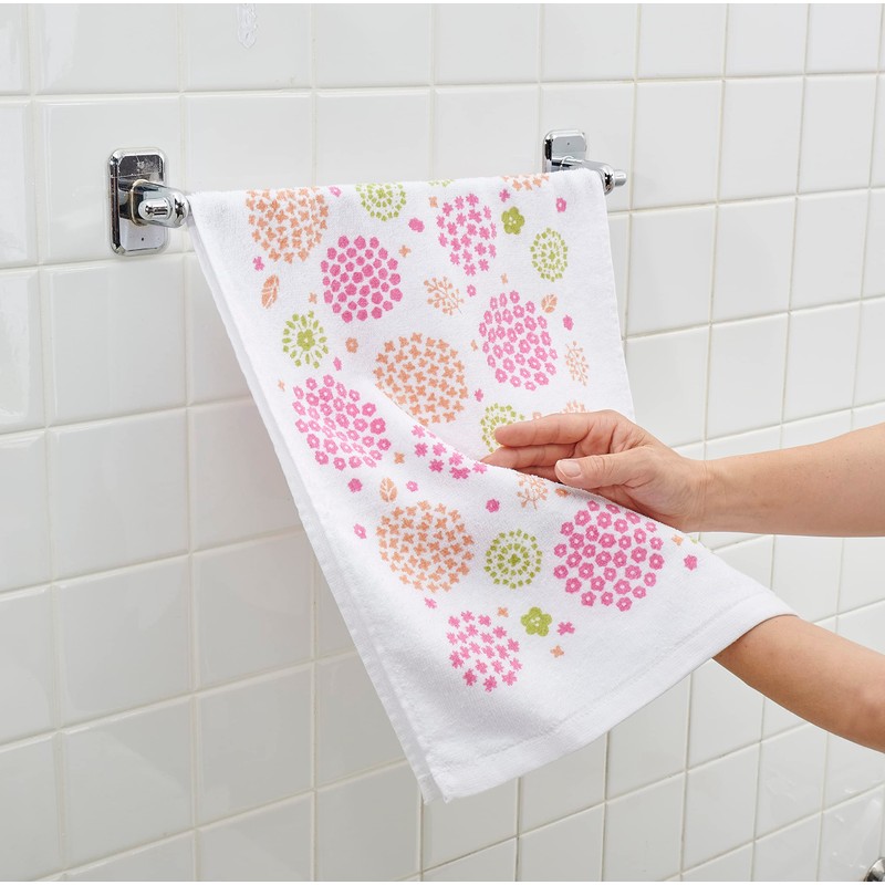 kosugizen Face Towels, Printed Flowers, 13.4 x 31.5 inches (34