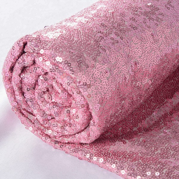ShinyBeauty Fuchsia Pink Sequin Fabric Full Glitters Sequins Fabric on