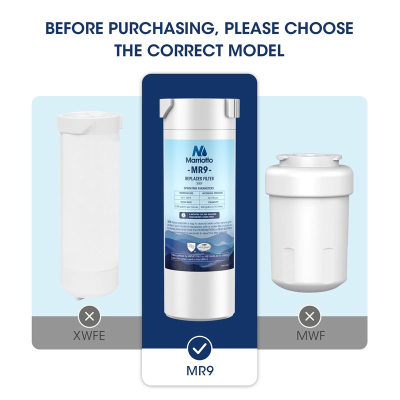 MARRIOTTO XWF Water Filter Replacement for GE XWF Refrigerator Water
