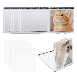 Framendino, 12 Pack Sublimation Folding Compact Mirror Blank Square for Women Makeup Travel Pocket