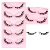 5 pairs Fluffy Wispy Cat Eye Lashes Wispy False Eyelashes