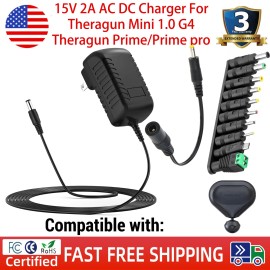 For Theragun 15V 2A AC DC Charger For Theragun Mini 1.0 G4 Theragun Prime/Prime pro