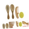 SAFIGLE 4Pcs Wooden Toiletries Bath Brush Comb Kit Safe Beech