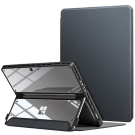 CoBak Case for Surface Pro - Crystal Clear Transparent Back Cover, Shockproof Folio Rugged Case, Fits Keyboard and Kickstand