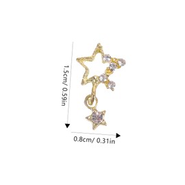 Vaguelly 30 pcs Star Shaped Decorative Nail Charms Metal Rhinestone Manicure Charms for Unique Nail Art for Parties Birthdays Events