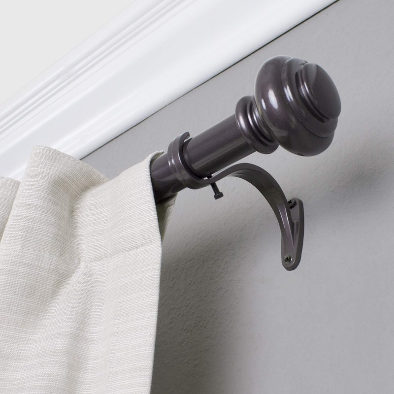 Decopolitan 1-Inch Urn Single Window Treatment Rod Set, 72 to