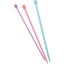 YYlingx 14PCS Plastic Knitting Needles,Different Sizes Needle Set 7 Size,10 inch Long Straight Knitting Needle Kits for DIY