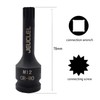 JEUCLEL M12 Triple Square Impact Spline Bit Socket, 12mm Metric