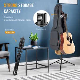 CAHAYA Double Guitar Stand Floor Holds Two Instruments Universal Multi Guitar Holder for Acoustic Electric Classical Guitars Bass or Ukulele CY0325