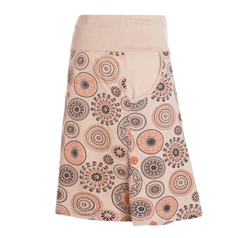 Vishes Alternative Bekleidung - Damen Mini-Rock Baumwolle Mandala-Muster extra breiter