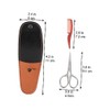 2pcs Stainless Steel Beard Scissors Set with Leather Sheath for
