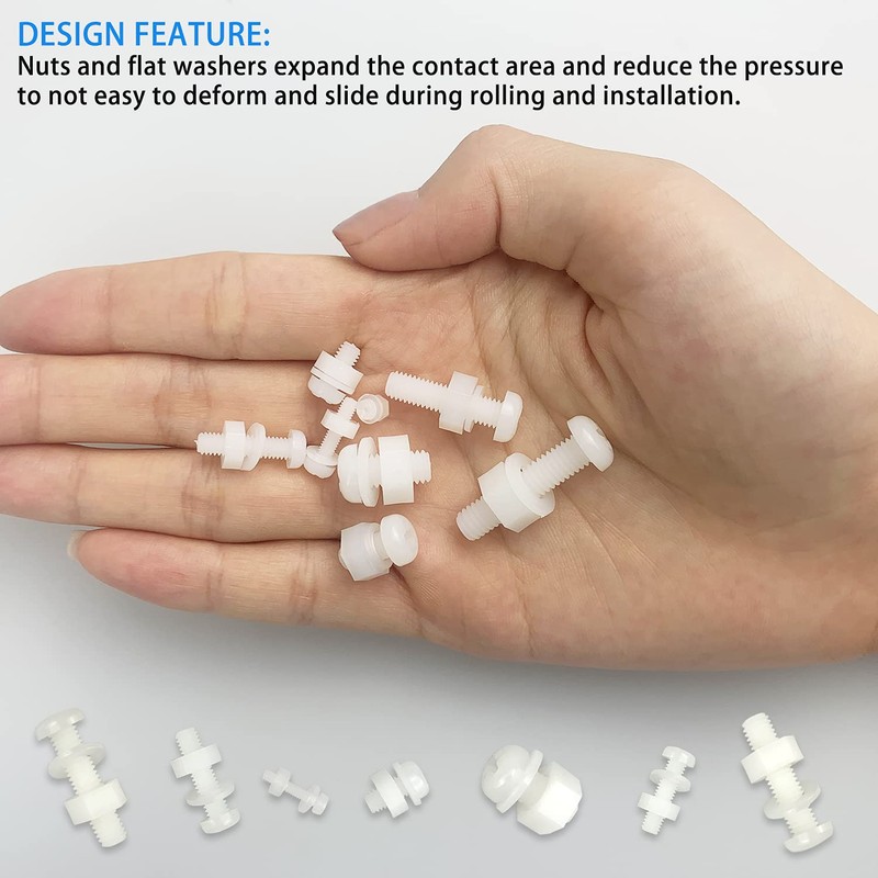 432PCS Round Head Hexagon Bolt Screw Nut Nylon Washer Sorting