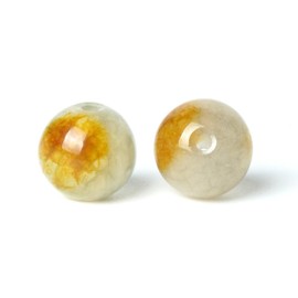 100 pieces natural stone beads, 6 mm, yellow jasper, round, loose gemstone, energy healing beads, hole size 1 mm, DIY smooth beads for bracelet, necklace, earrings, jewellery making