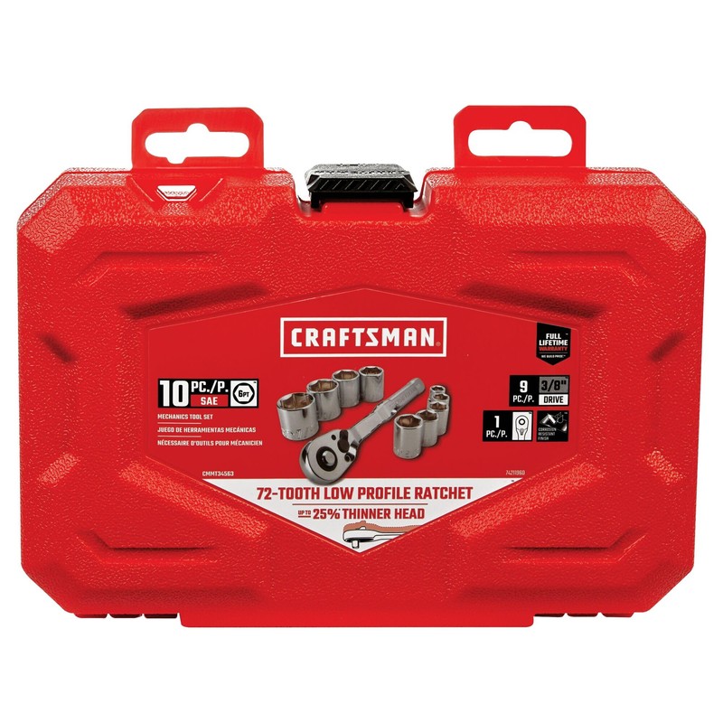 CRAFTSMAN 10 Pc Mechanics Tool Set with 72-tooth Low Profile