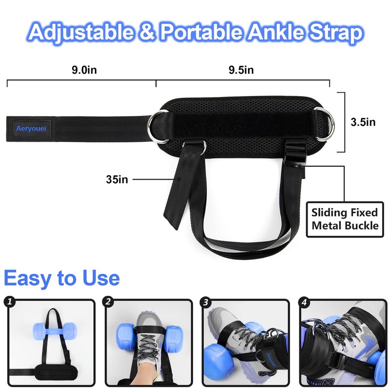 Ankle Strap for Cable Exercise Machines, Work Out Cuff Attachment