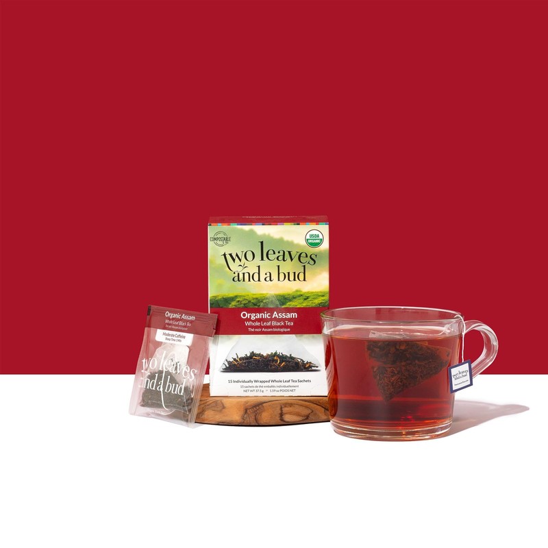 Two Leaves and a Bud Organic Assam Black Tea Bags,